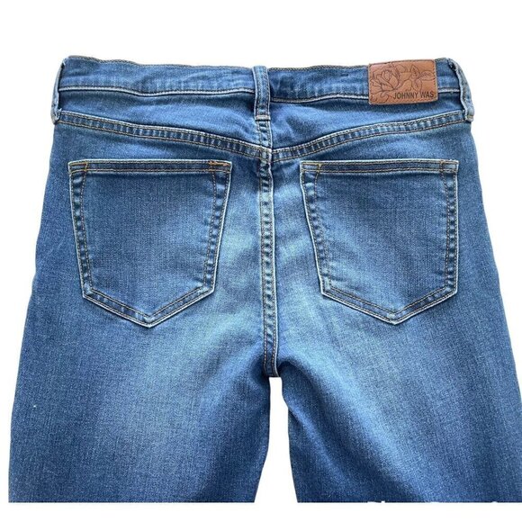 Johnny Was The Skinny Jeans Mid Rise Stretch Slimmest Cut Slim Hip & Thigh Sz 26 - Picture 11 of 12